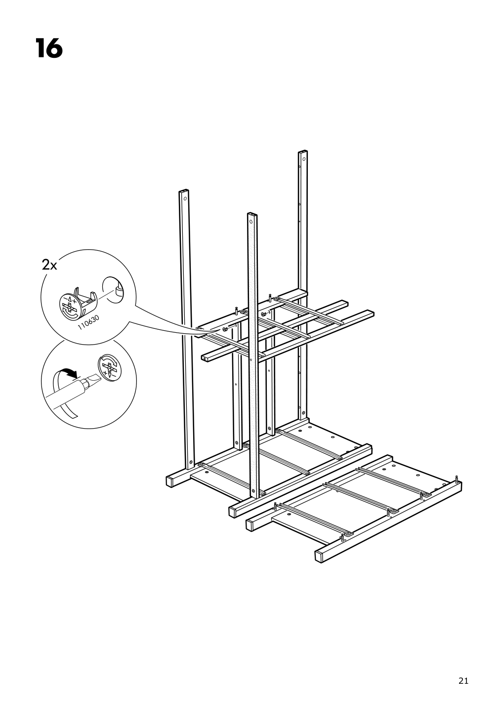 Assembly instructions for IKEA Hemnes 8 drawer dresser dark gray stained | Page 21 - IKEA HEMNES 8-drawer dresser 603.817.37