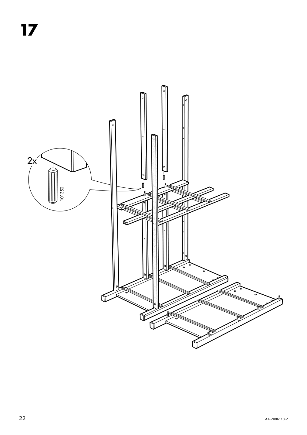 Assembly instructions for IKEA Hemnes 8 drawer dresser dark gray stained | Page 22 - IKEA HEMNES 8-drawer dresser 603.817.37