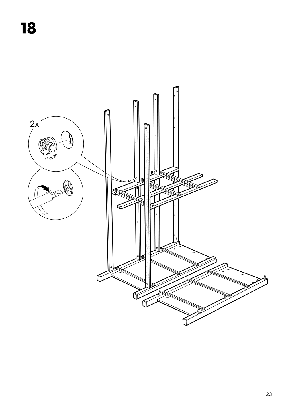 Assembly instructions for IKEA Hemnes 8 drawer dresser dark gray stained | Page 23 - IKEA HEMNES 8-drawer dresser 603.817.37