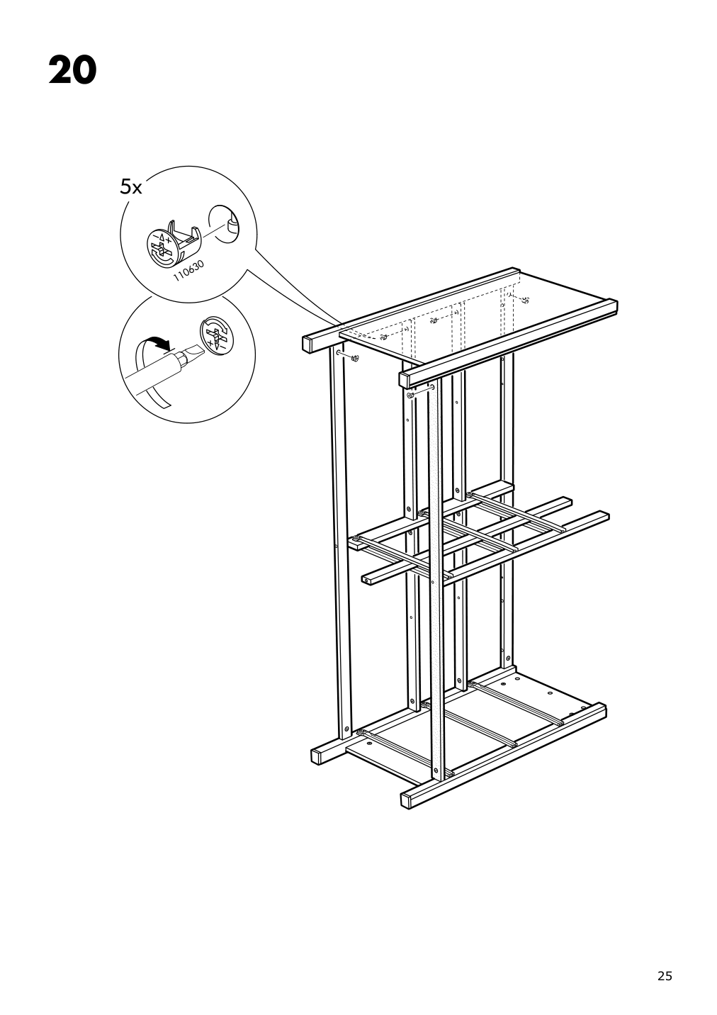 Assembly instructions for IKEA Hemnes 8 drawer dresser dark gray stained | Page 25 - IKEA HEMNES 8-drawer dresser 603.817.37