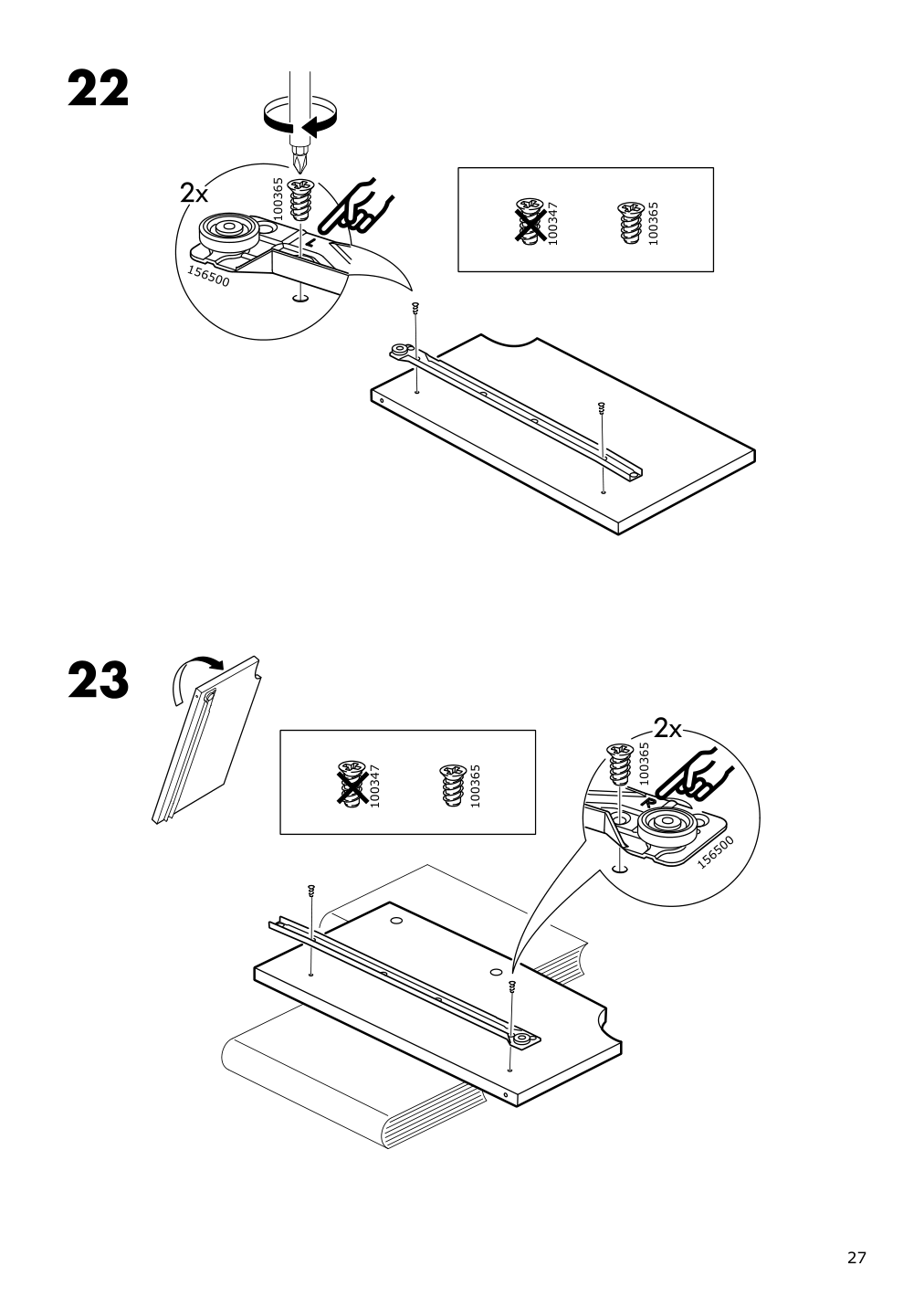 Assembly instructions for IKEA Hemnes 8 drawer dresser dark gray stained | Page 27 - IKEA HEMNES 8-drawer dresser 603.817.37