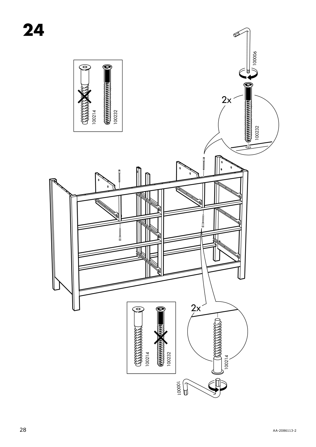 Assembly instructions for IKEA Hemnes 8 drawer dresser dark gray stained | Page 28 - IKEA HEMNES 8-drawer dresser 603.817.37