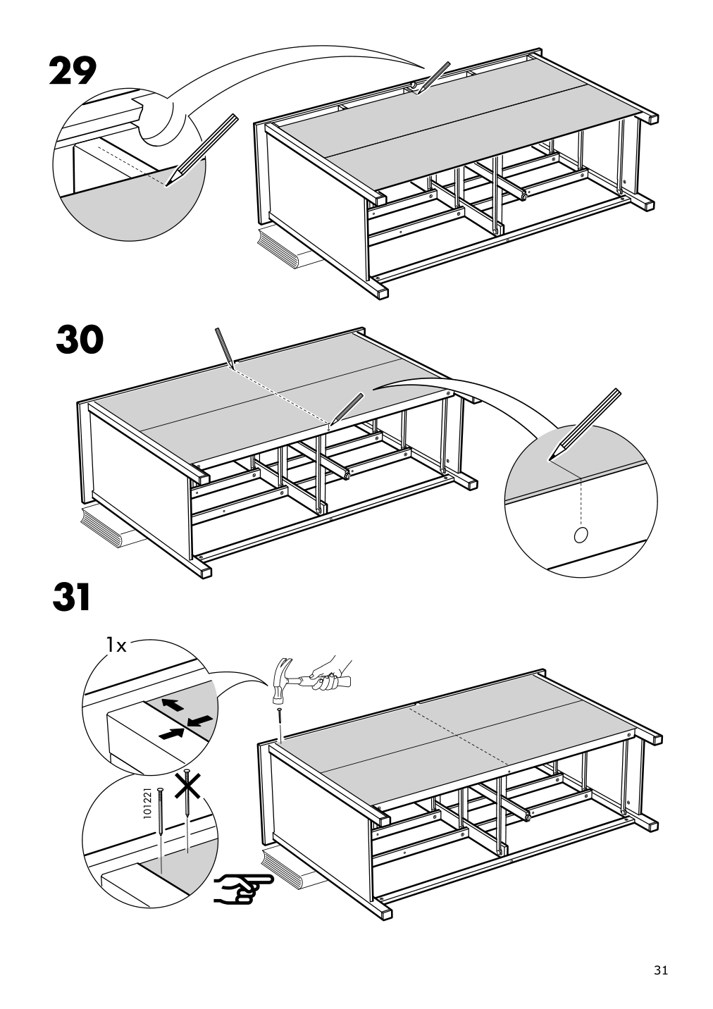 Assembly instructions for IKEA Hemnes 8 drawer dresser dark gray stained | Page 31 - IKEA HEMNES 8-drawer dresser 603.817.37