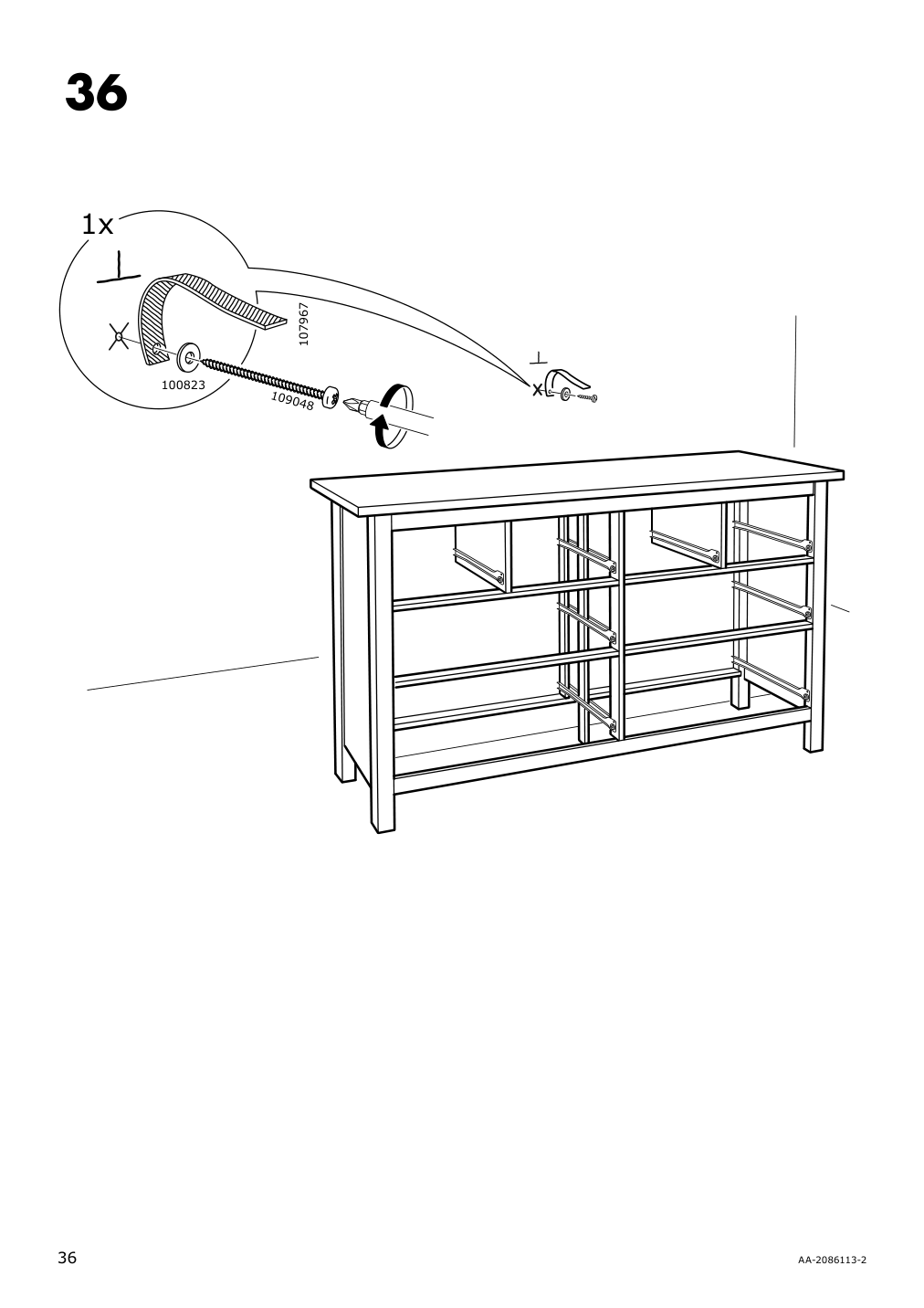 Assembly instructions for IKEA Hemnes 8 drawer dresser dark gray stained | Page 36 - IKEA HEMNES 8-drawer dresser 603.817.37