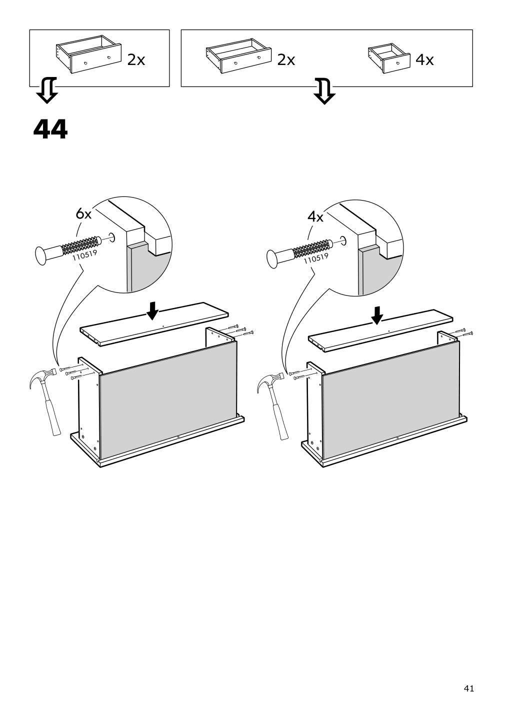 Assembly instructions for IKEA Hemnes 8 drawer dresser dark gray stained | Page 41 - IKEA HEMNES 8-drawer dresser 603.817.37