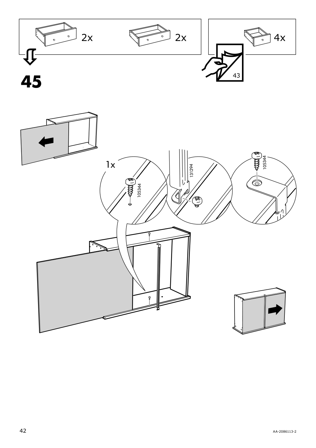 Assembly instructions for IKEA Hemnes 8 drawer dresser dark gray stained | Page 42 - IKEA HEMNES 8-drawer dresser 603.817.37