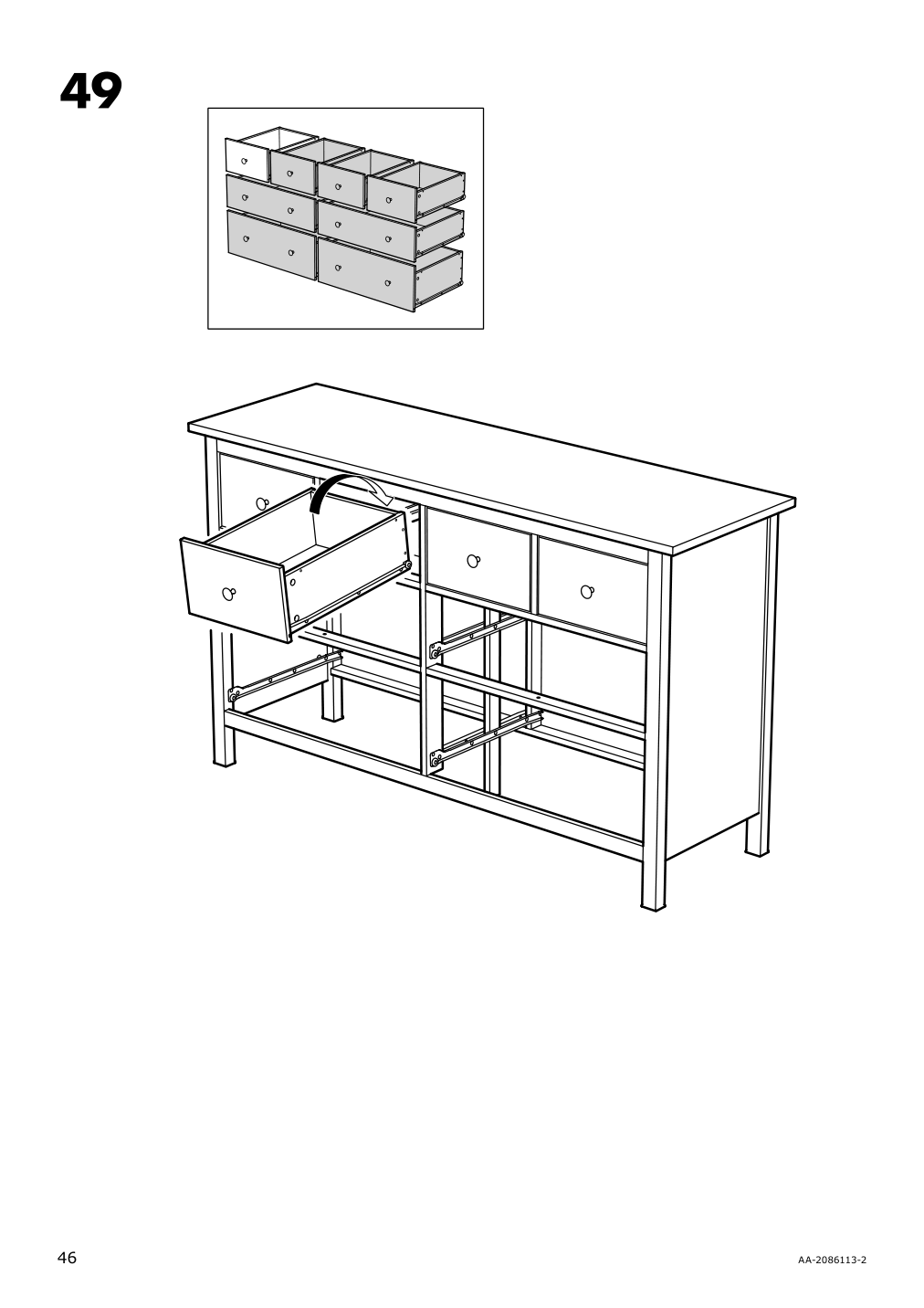 Assembly instructions for IKEA Hemnes 8 drawer dresser dark gray stained | Page 46 - IKEA HEMNES 8-drawer dresser 603.817.37