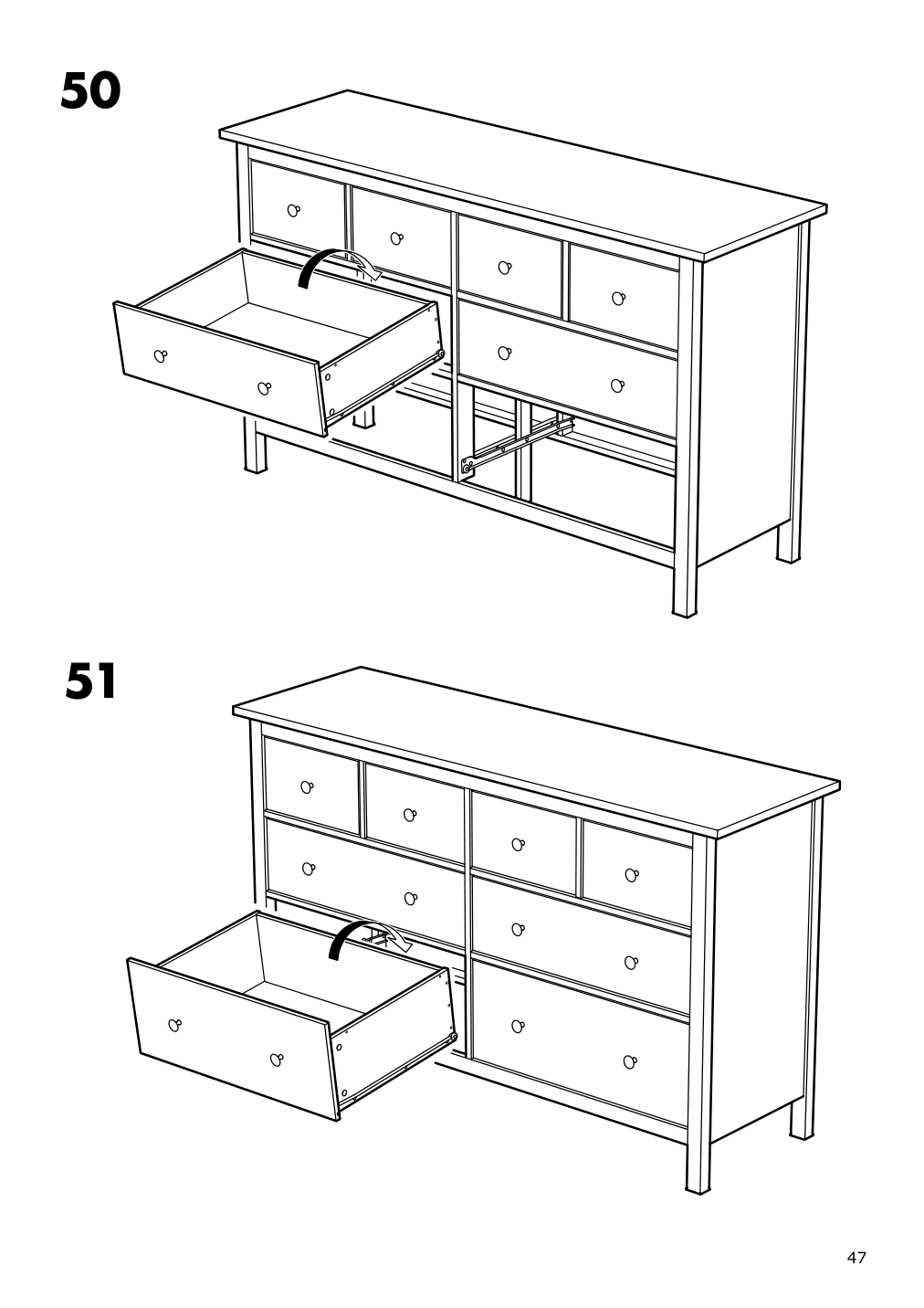 Assembly instructions for IKEA Hemnes 8 drawer dresser dark gray stained | Page 47 - IKEA HEMNES 8-drawer dresser 603.817.37