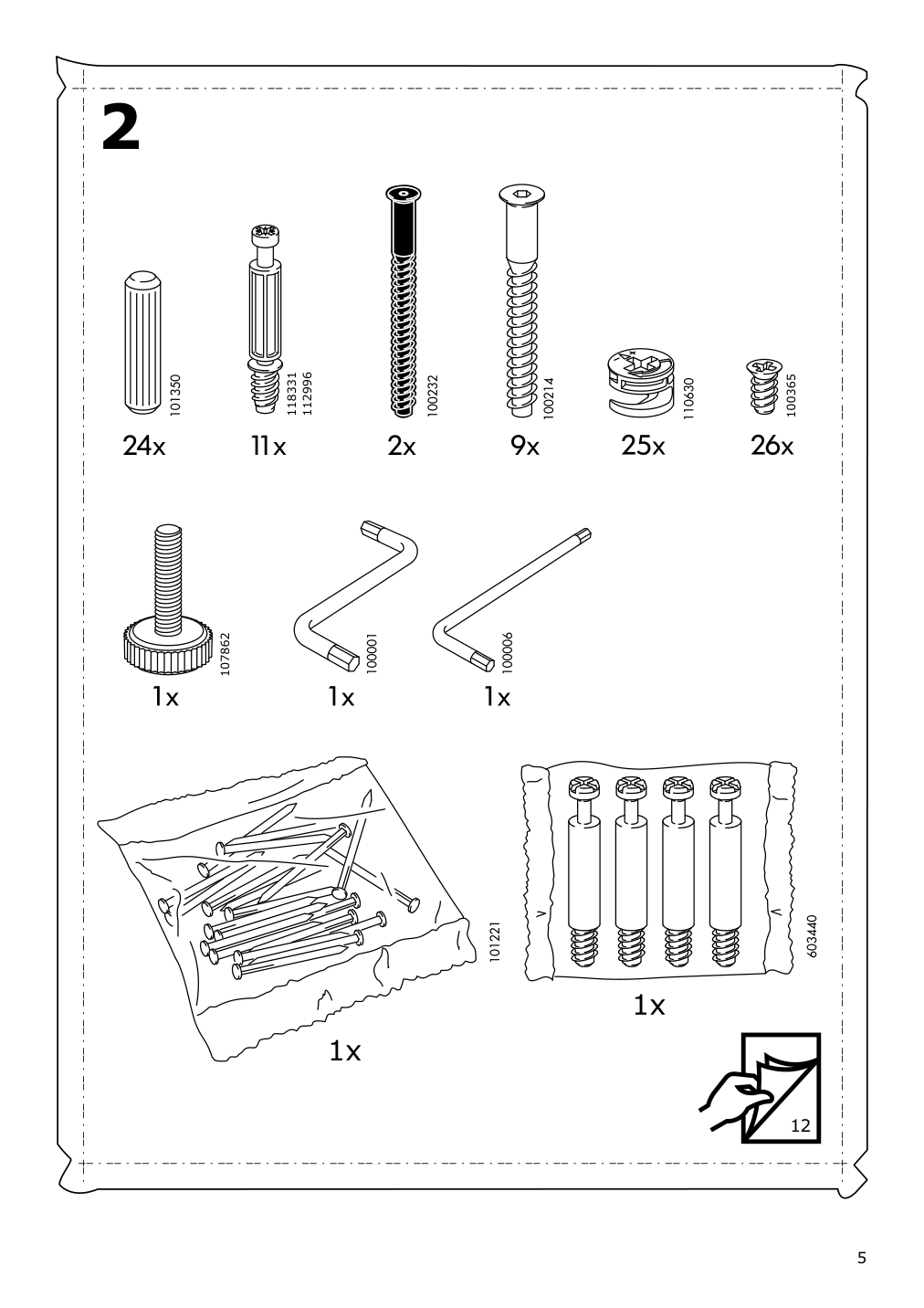 Assembly instructions for IKEA Hemnes 8 drawer dresser dark gray stained | Page 5 - IKEA HEMNES 8-drawer dresser 603.817.37