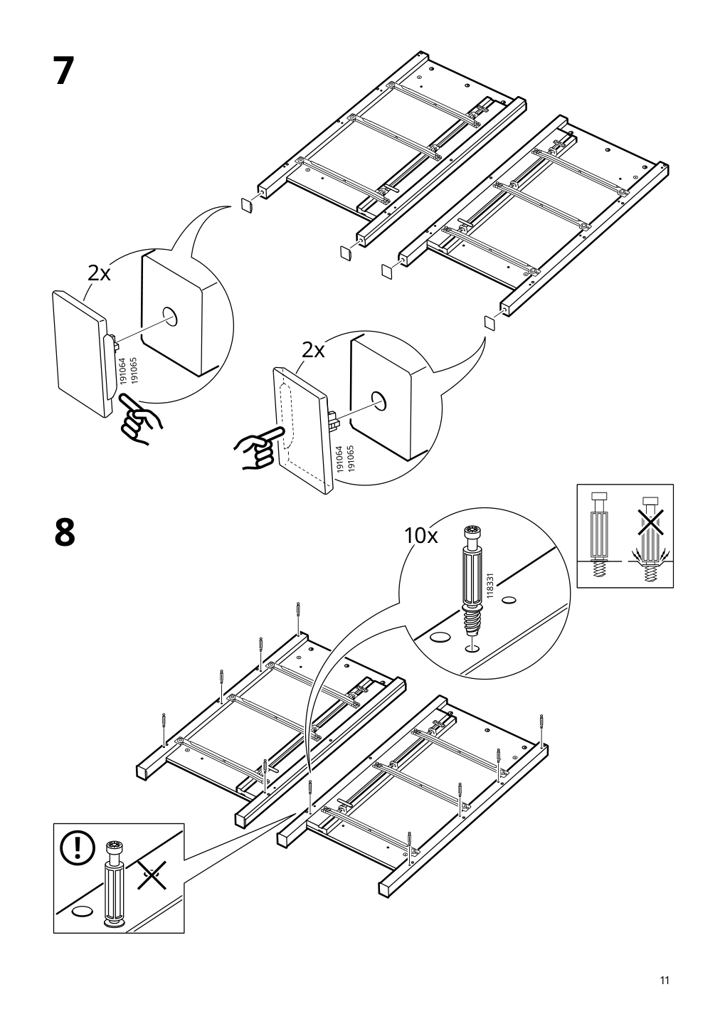 Assembly instructions for IKEA Hemnes 8 drawer dresser white stain | Page 11 - IKEA HEMNES 8-drawer dresser 105.761.91