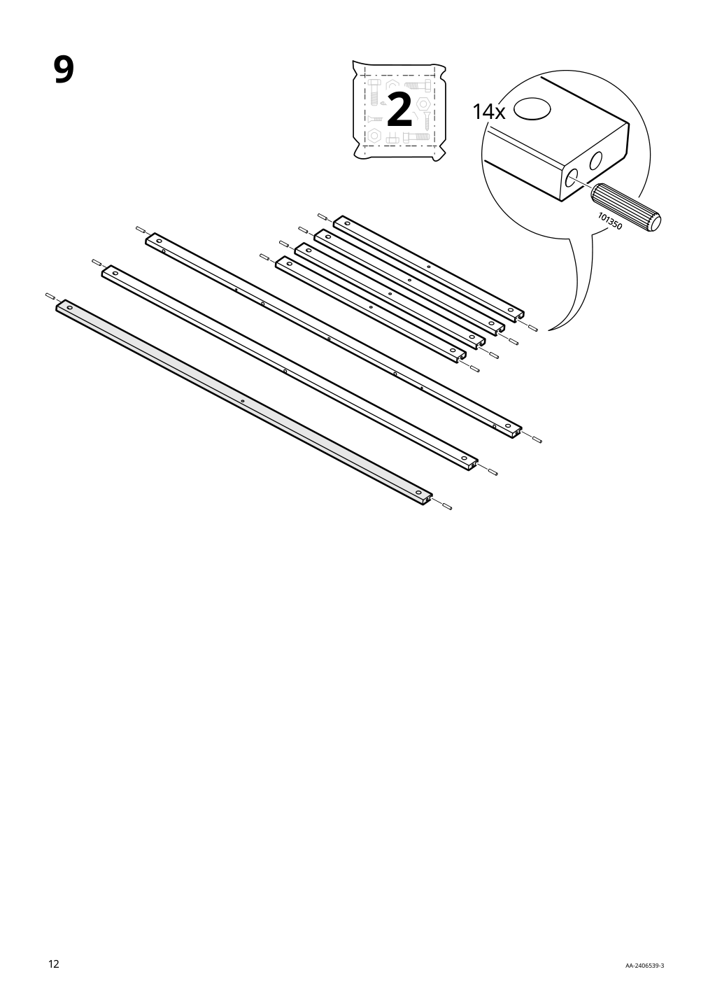 Assembly instructions for IKEA Hemnes 8 drawer dresser white stain | Page 12 - IKEA HEMNES 8-drawer dresser 105.761.91