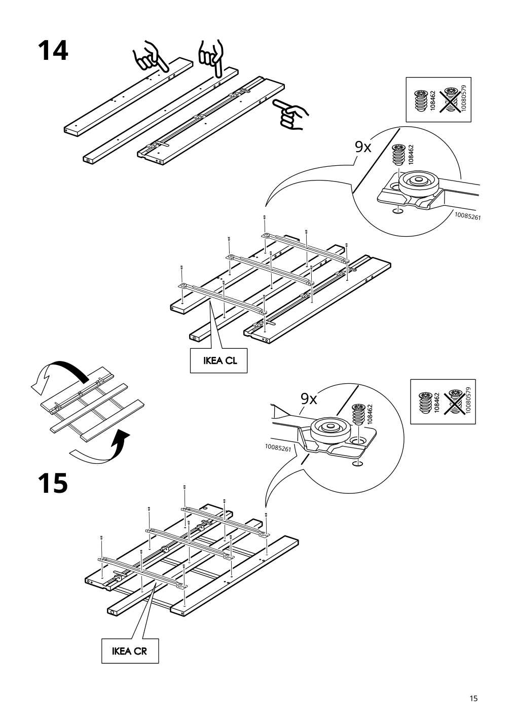 Assembly instructions for IKEA Hemnes 8 drawer dresser dark gray | Page 15 - IKEA HEMNES 8-drawer dresser 905.761.92