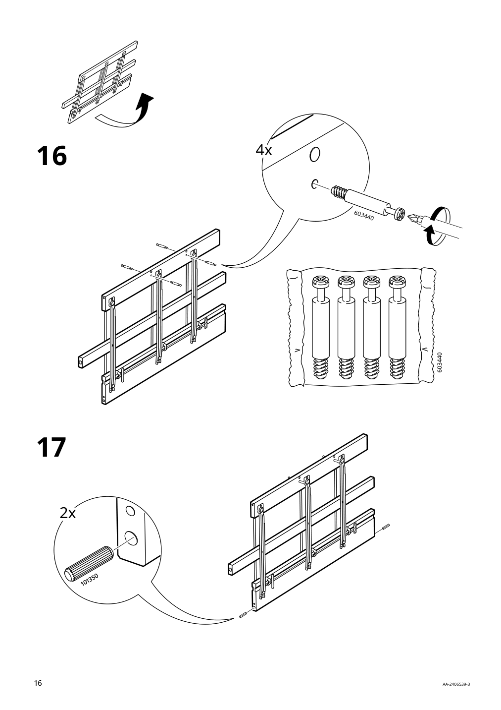 Assembly instructions for IKEA Hemnes 8 drawer dresser white stain | Page 16 - IKEA HEMNES 8-drawer dresser 105.761.91