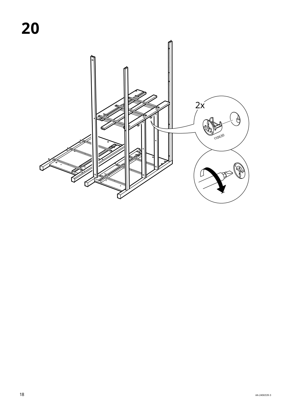 Assembly instructions for IKEA Hemnes 8 drawer dresser white stain | Page 18 - IKEA HEMNES 8-drawer dresser 105.761.91