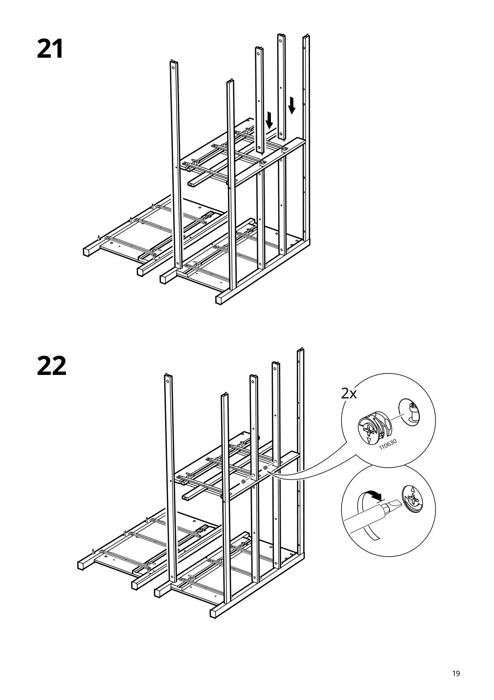 Assembly instructions for IKEA Hemnes 8 drawer dresser dark gray | Page 19 - IKEA HEMNES 8-drawer dresser 905.761.92