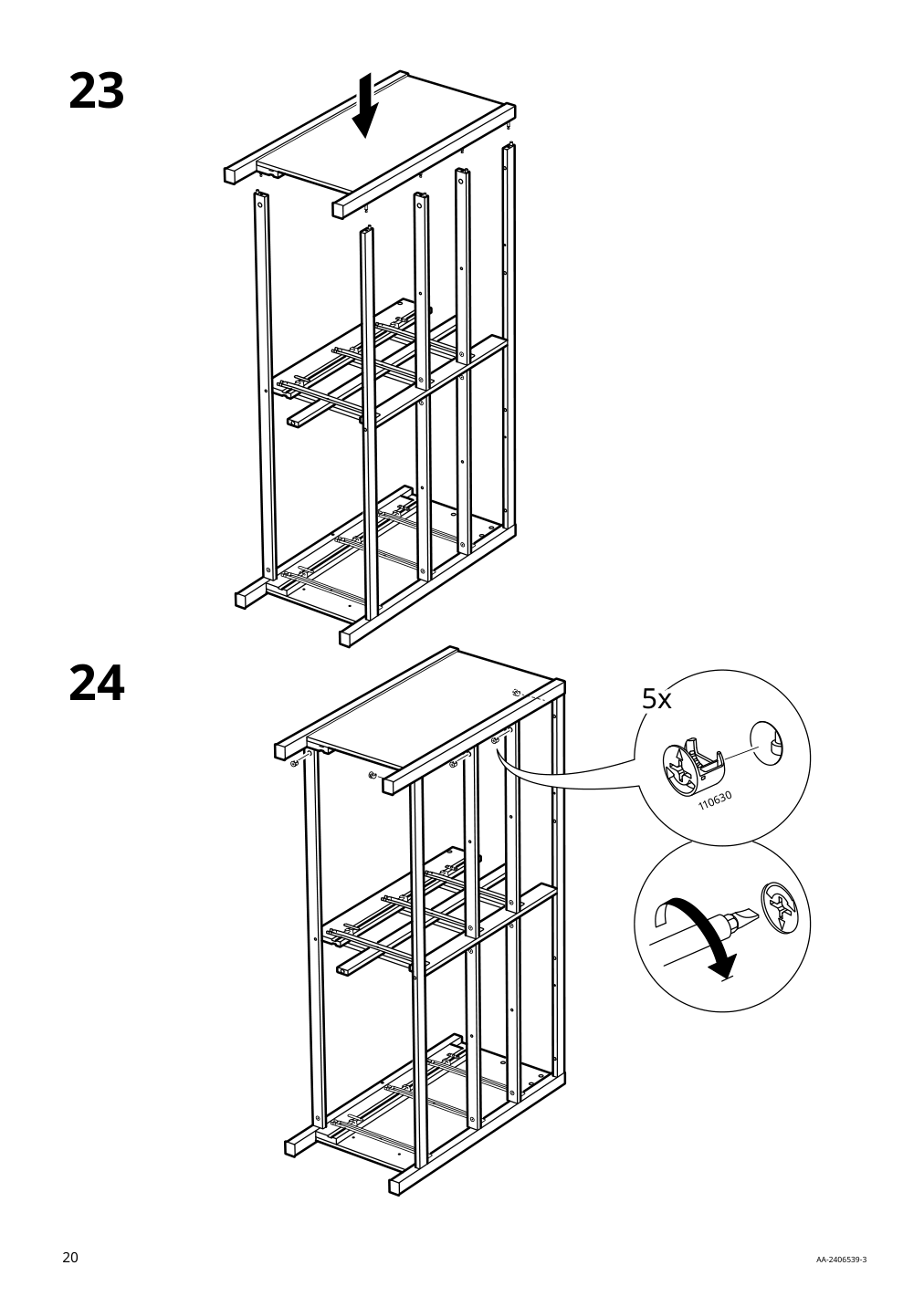 Assembly instructions for IKEA Hemnes 8 drawer dresser white stain | Page 20 - IKEA HEMNES 8-drawer dresser 105.761.91