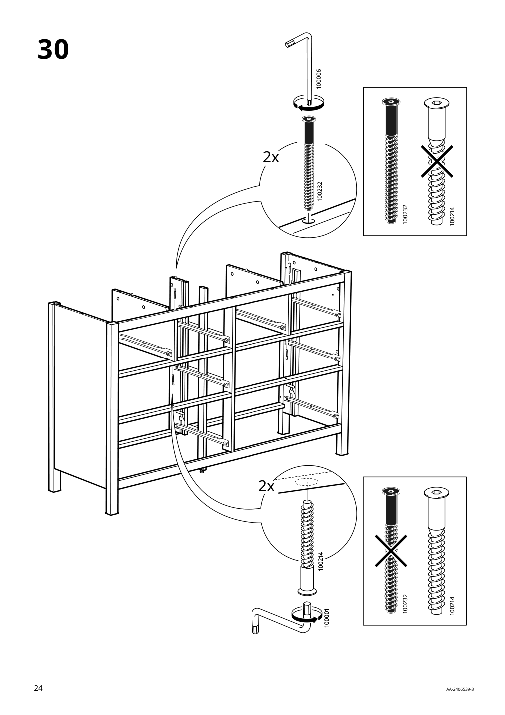 Assembly instructions for IKEA Hemnes 8 drawer dresser white stain | Page 24 - IKEA HEMNES 8-drawer dresser 105.761.91