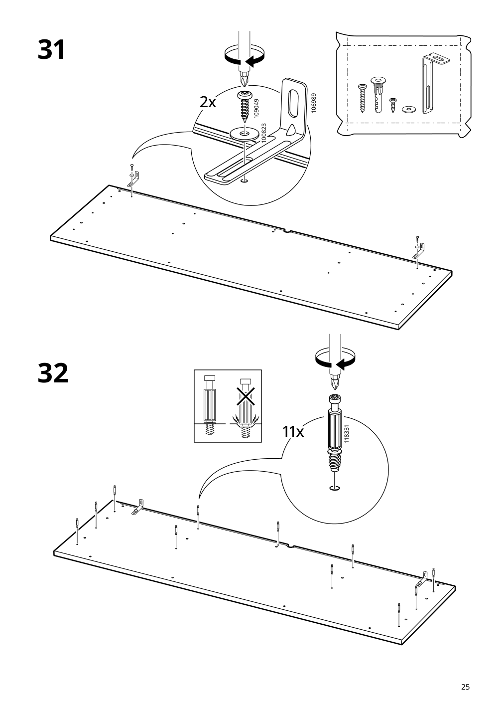 Assembly instructions for IKEA Hemnes 8 drawer dresser dark gray | Page 25 - IKEA HEMNES 8-drawer dresser 905.761.92