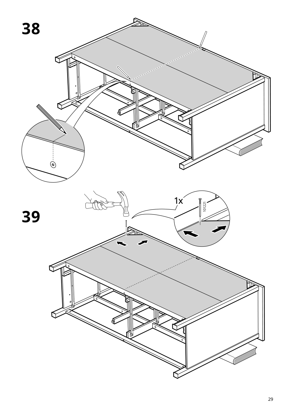 Assembly instructions for IKEA Hemnes 8 drawer dresser dark gray | Page 29 - IKEA HEMNES 8-drawer dresser 905.761.92