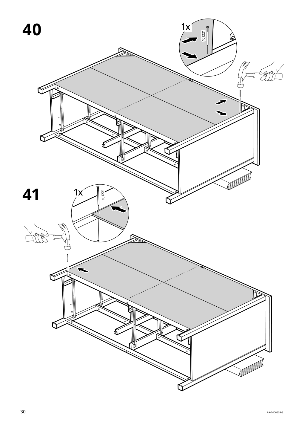 Assembly instructions for IKEA Hemnes 8 drawer dresser dark gray | Page 30 - IKEA HEMNES 8-drawer dresser 905.761.92