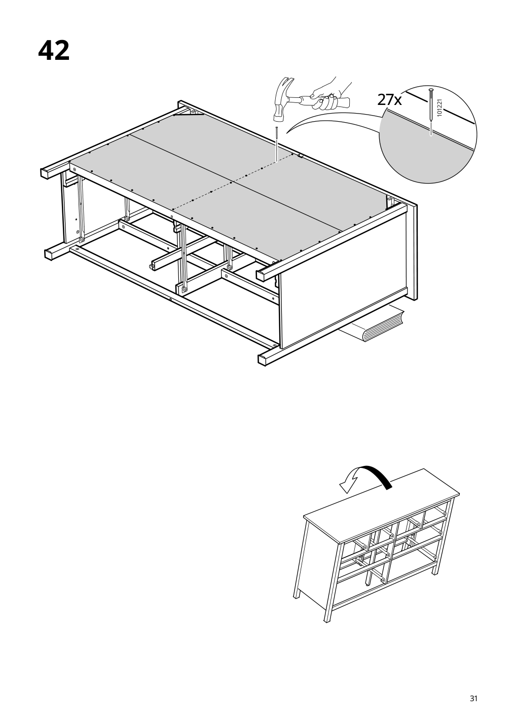 Assembly instructions for IKEA Hemnes 8 drawer dresser dark gray | Page 31 - IKEA HEMNES 8-drawer dresser 905.761.92