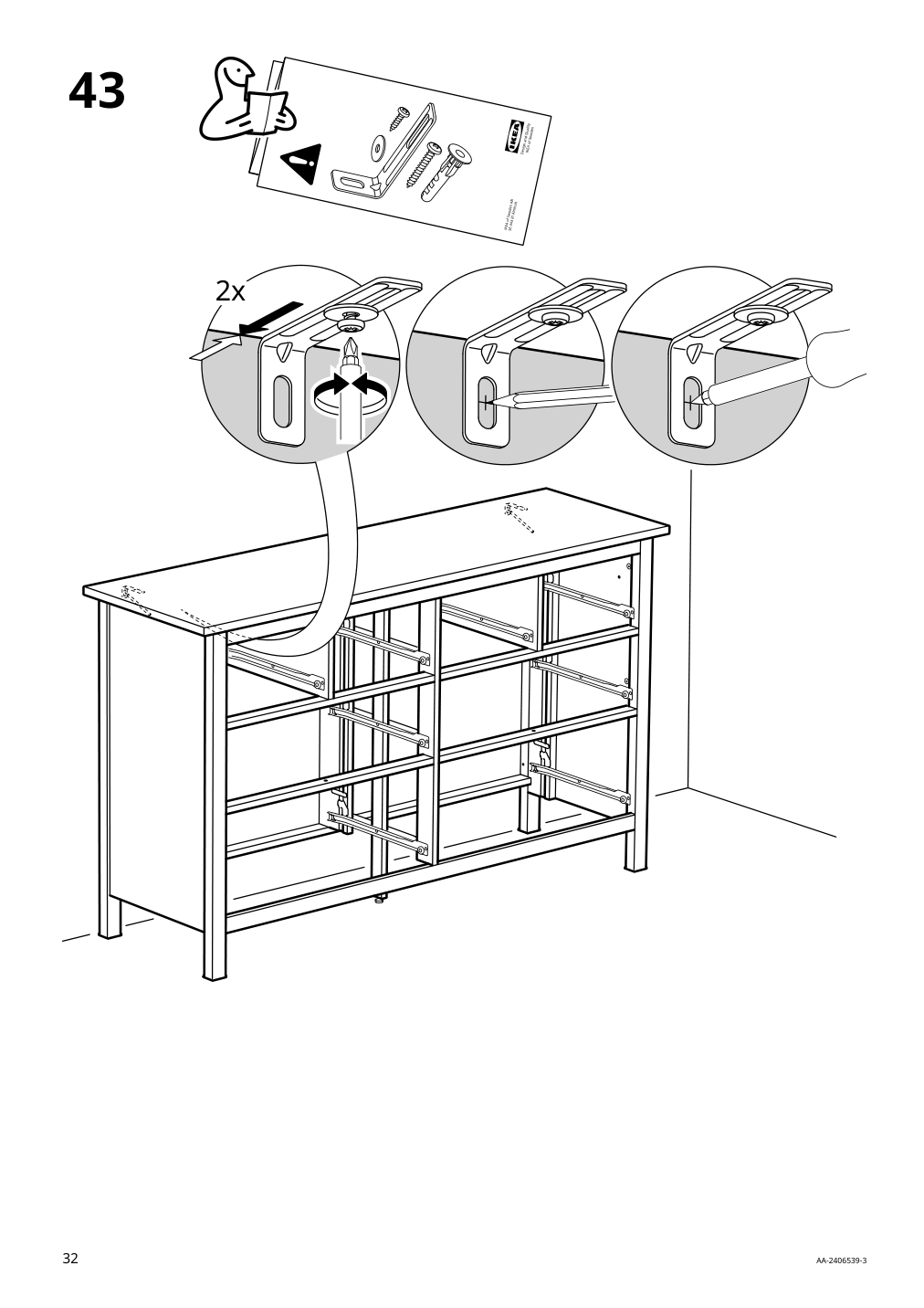 Assembly instructions for IKEA Hemnes 8 drawer dresser white stain | Page 32 - IKEA HEMNES 8-drawer dresser 105.761.91