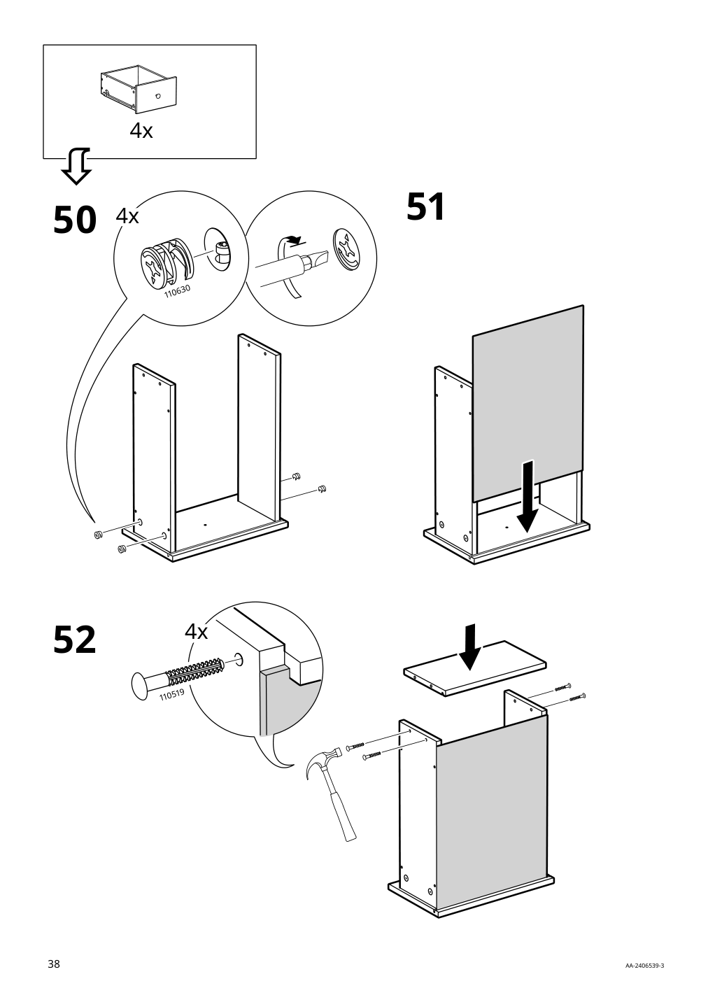 Assembly instructions for IKEA Hemnes 8 drawer dresser white stain | Page 38 - IKEA HEMNES 8-drawer dresser 105.761.91