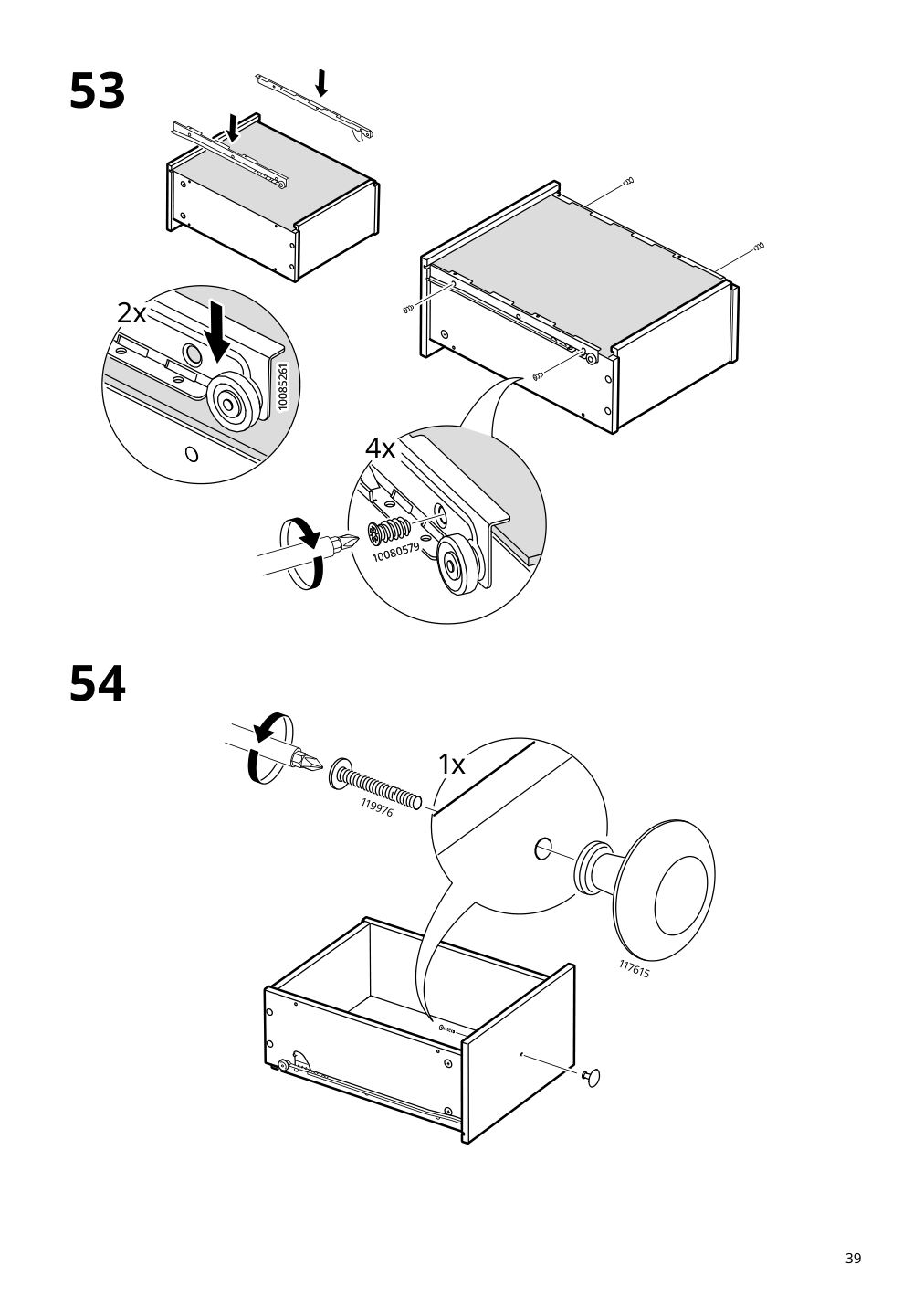 Assembly instructions for IKEA Hemnes 8 drawer dresser white stain | Page 39 - IKEA HEMNES 8-drawer dresser 105.761.91