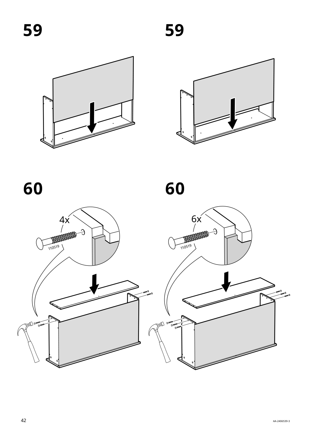 Assembly instructions for IKEA Hemnes 8 drawer dresser dark gray | Page 42 - IKEA HEMNES 8-drawer dresser 905.761.92