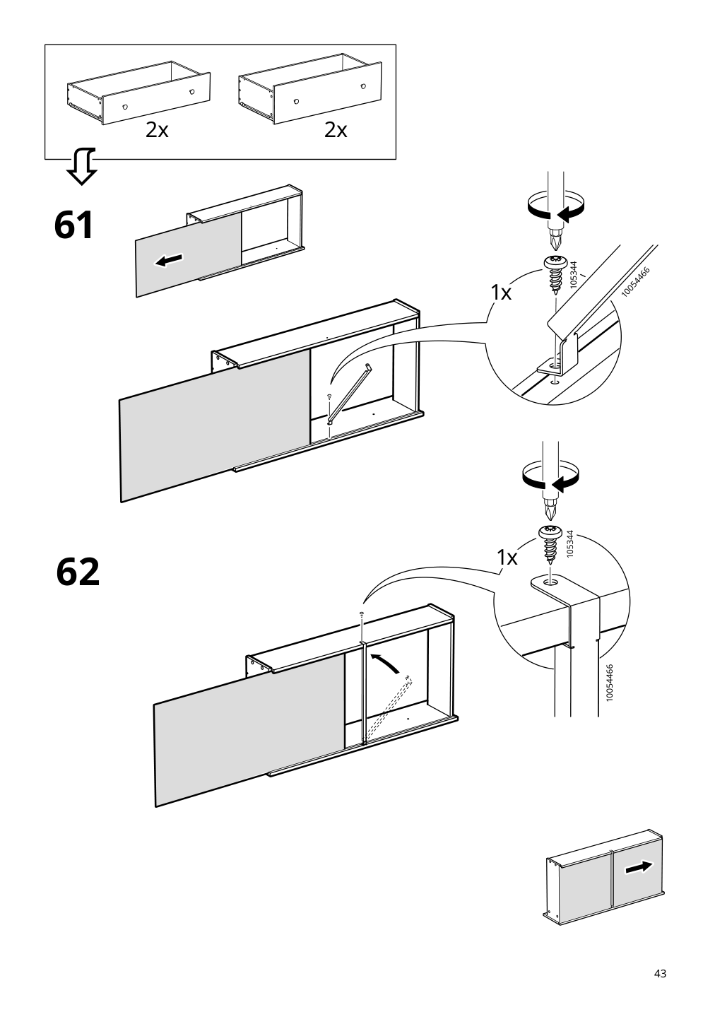 Assembly instructions for IKEA Hemnes 8 drawer dresser dark gray | Page 43 - IKEA HEMNES 8-drawer dresser 905.761.92