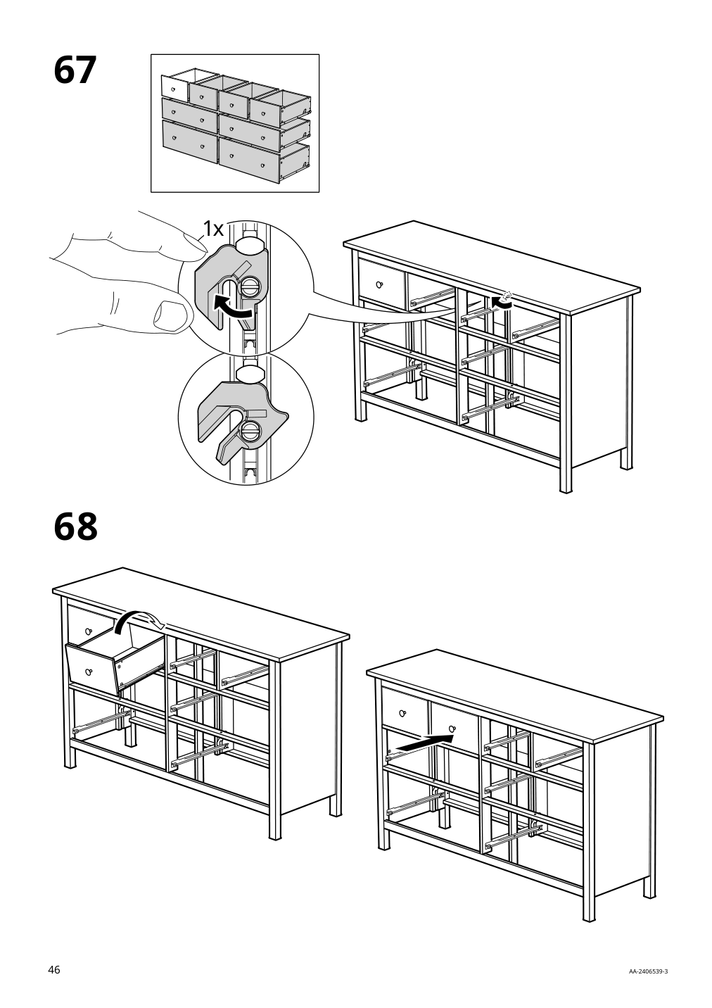 Assembly instructions for IKEA Hemnes 8 drawer dresser dark gray | Page 46 - IKEA HEMNES 8-drawer dresser 905.761.92