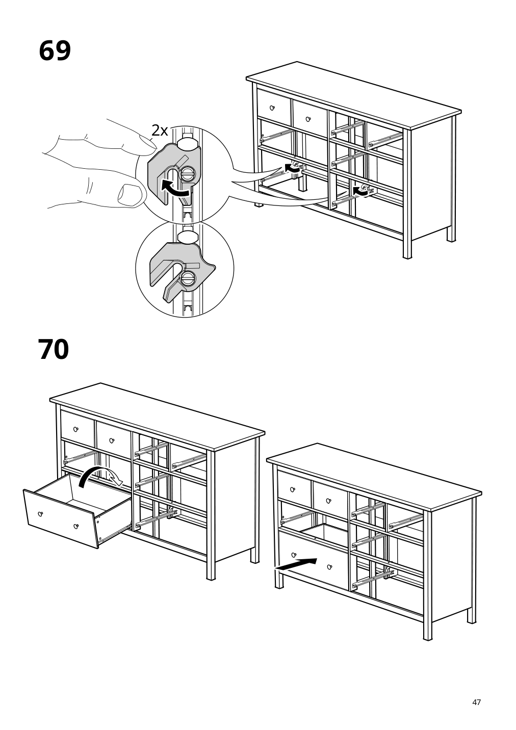 Assembly instructions for IKEA Hemnes 8 drawer dresser dark gray | Page 47 - IKEA HEMNES 8-drawer dresser 905.761.92