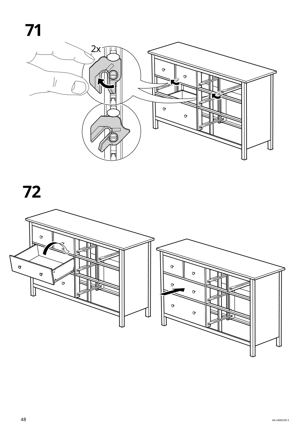 Assembly instructions for IKEA Hemnes 8 drawer dresser white stain | Page 48 - IKEA HEMNES 8-drawer dresser 105.761.91