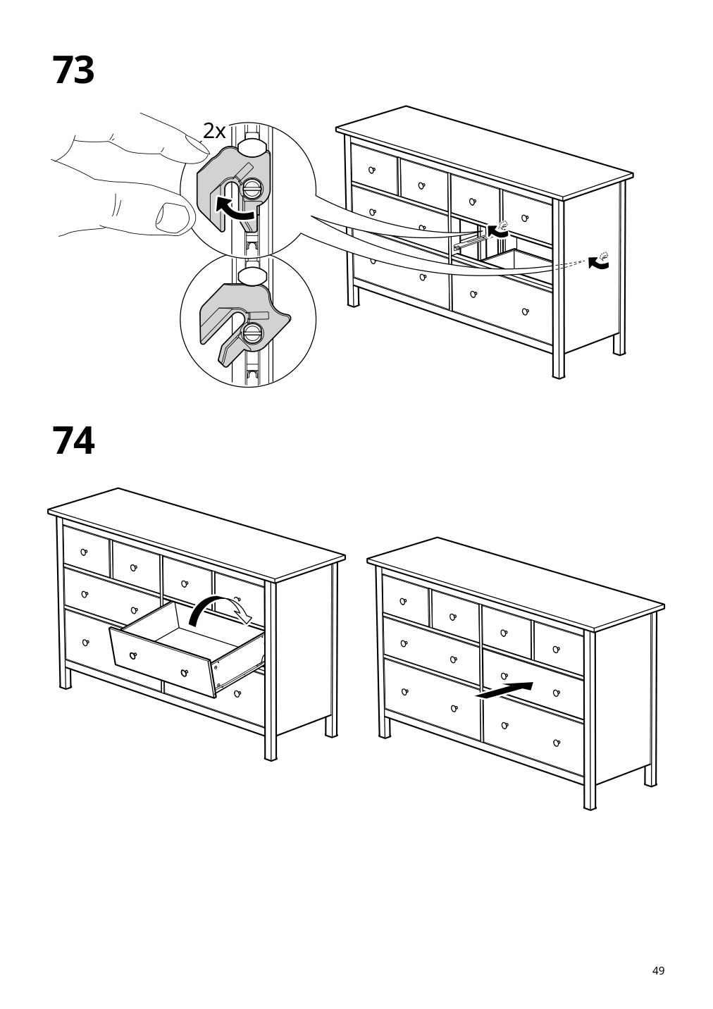 Assembly instructions for IKEA Hemnes 8 drawer dresser white stain | Page 49 - IKEA HEMNES 8-drawer dresser 105.761.91