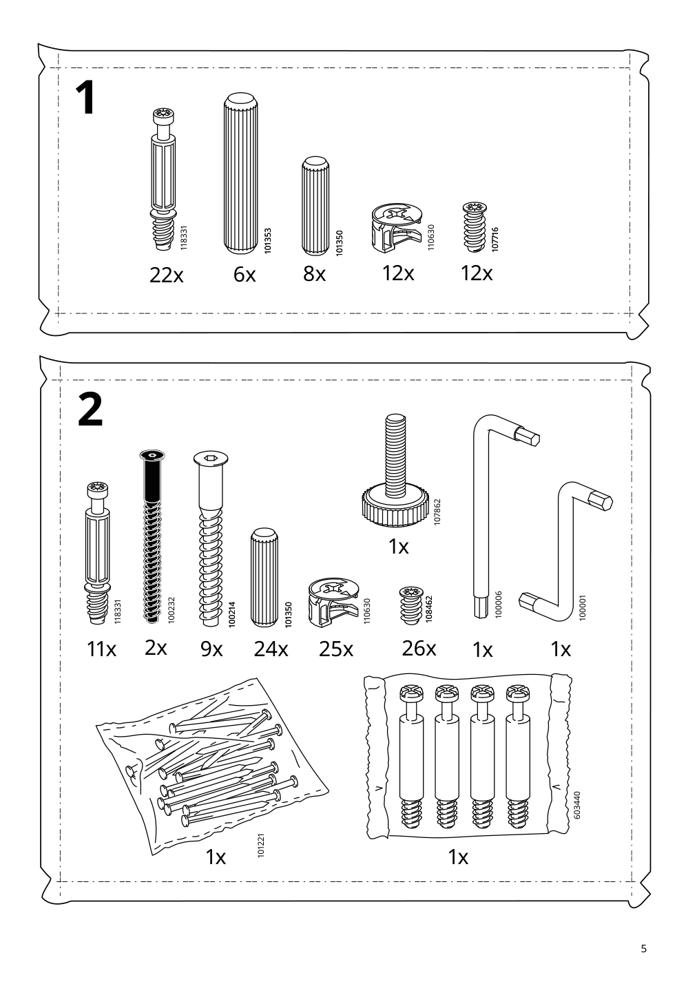 Assembly instructions for IKEA Hemnes 8 drawer dresser dark gray | Page 5 - IKEA HEMNES 8-drawer dresser 905.761.92