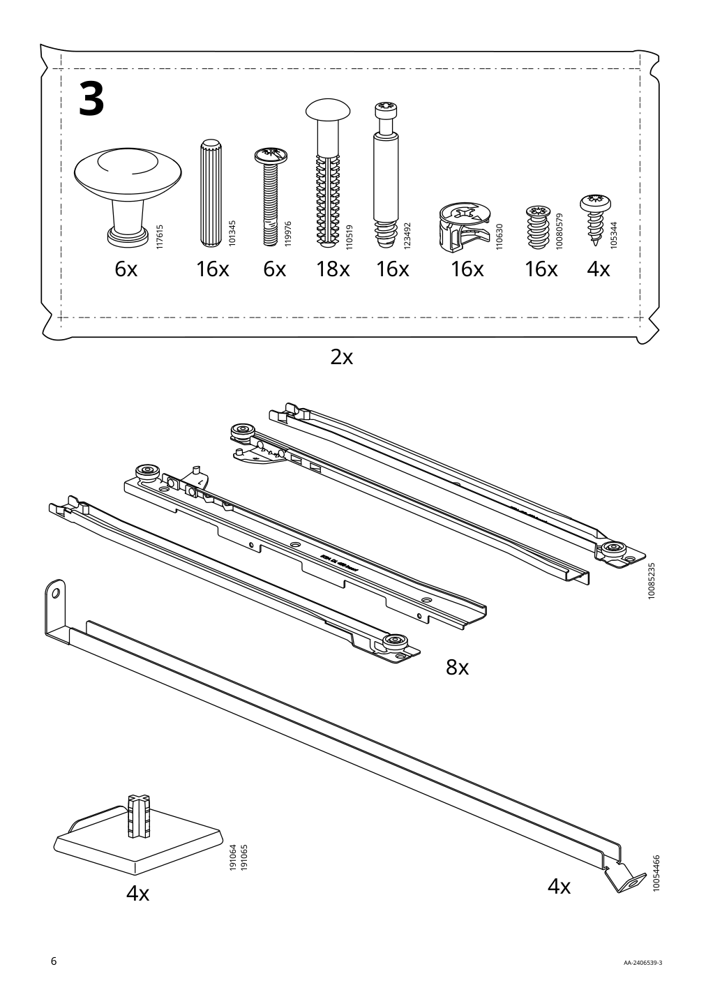 Assembly instructions for IKEA Hemnes 8 drawer dresser white stain | Page 6 - IKEA HEMNES 8-drawer dresser 105.761.91