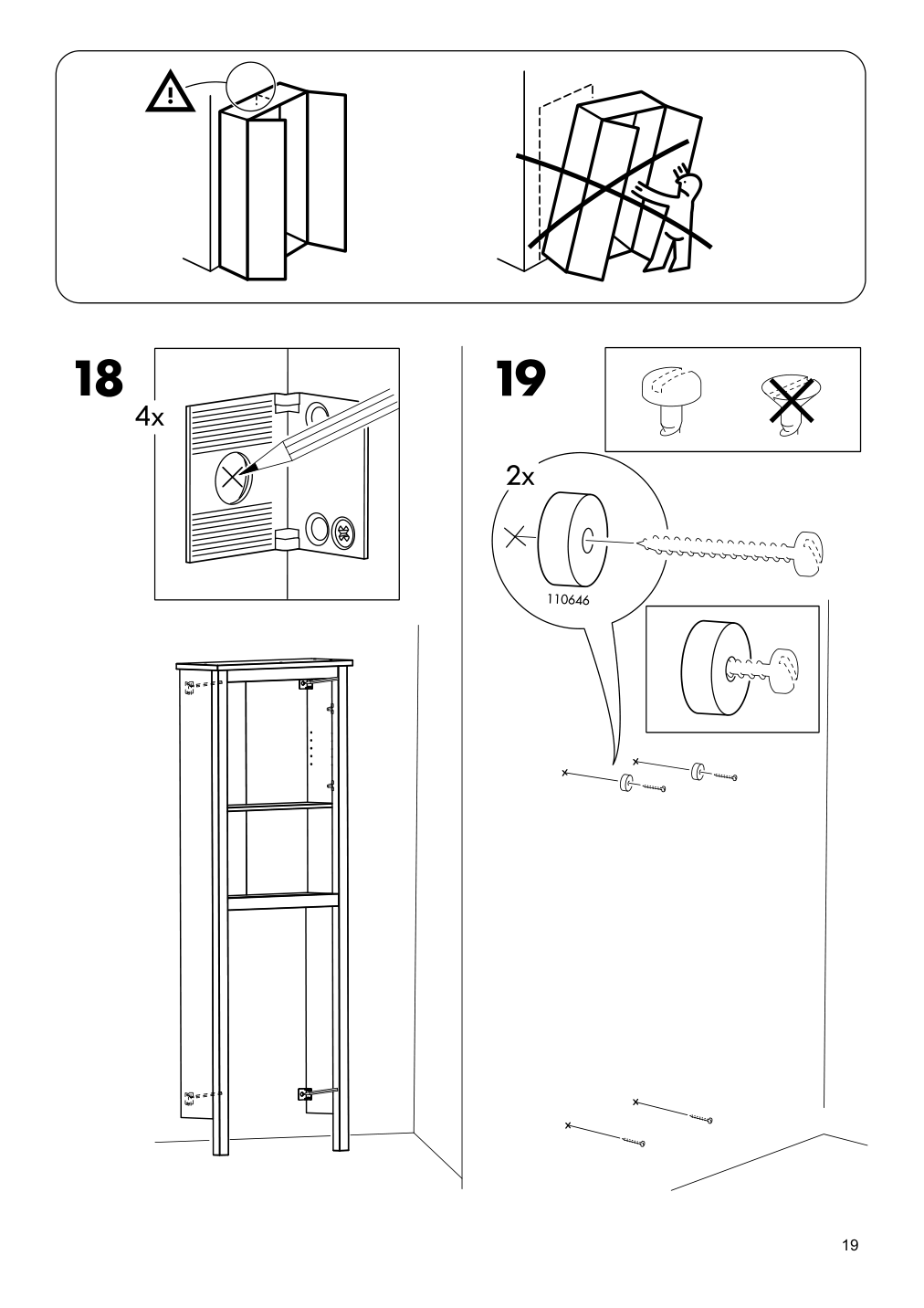 Assembly instructions for IKEA Hemnes bathroom shelf unit white | Page 19 - IKEA HEMNES bathroom shelf unit 904.004.47