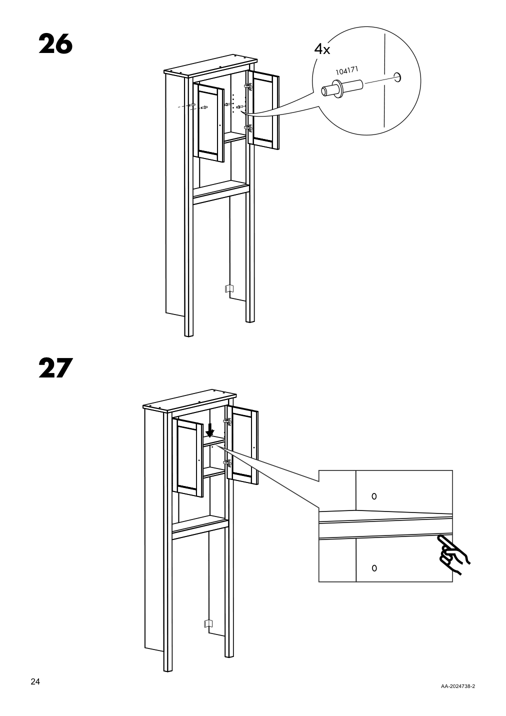 Assembly instructions for IKEA Hemnes bathroom shelf unit white | Page 24 - IKEA HEMNES bathroom shelf unit 904.004.47