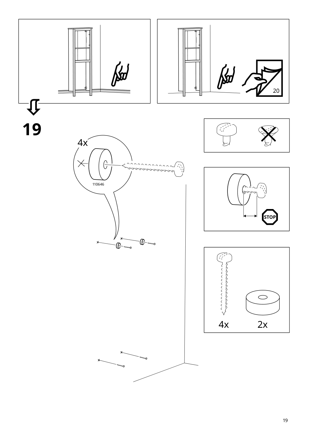 Assembly instructions for IKEA Hemnes bathroom shelf unit white | Page 19 - IKEA HEMNES bathroom shelf unit 904.004.47