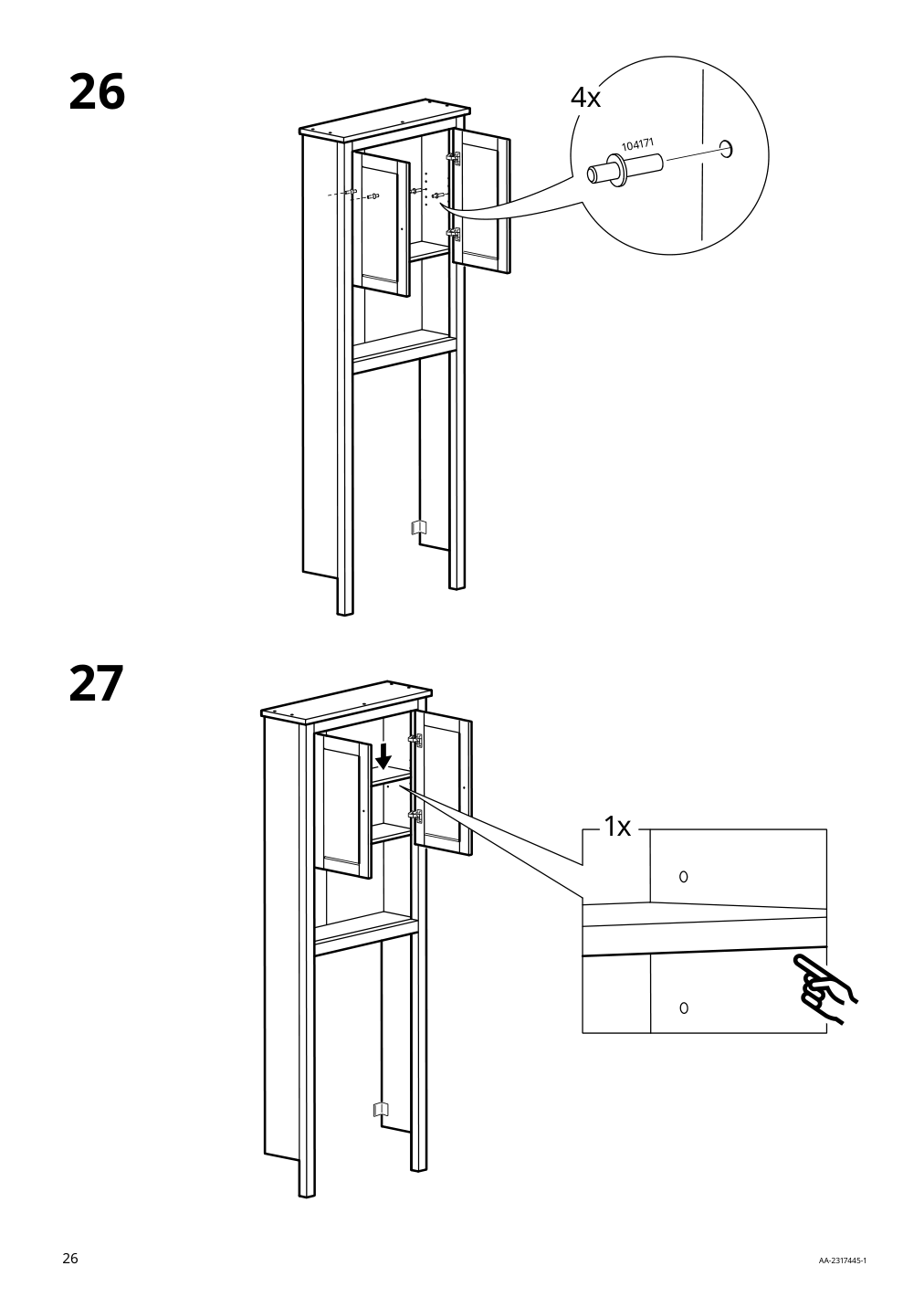 Assembly instructions for IKEA Hemnes bathroom shelf unit white | Page 26 - IKEA HEMNES bathroom shelf unit 904.004.47