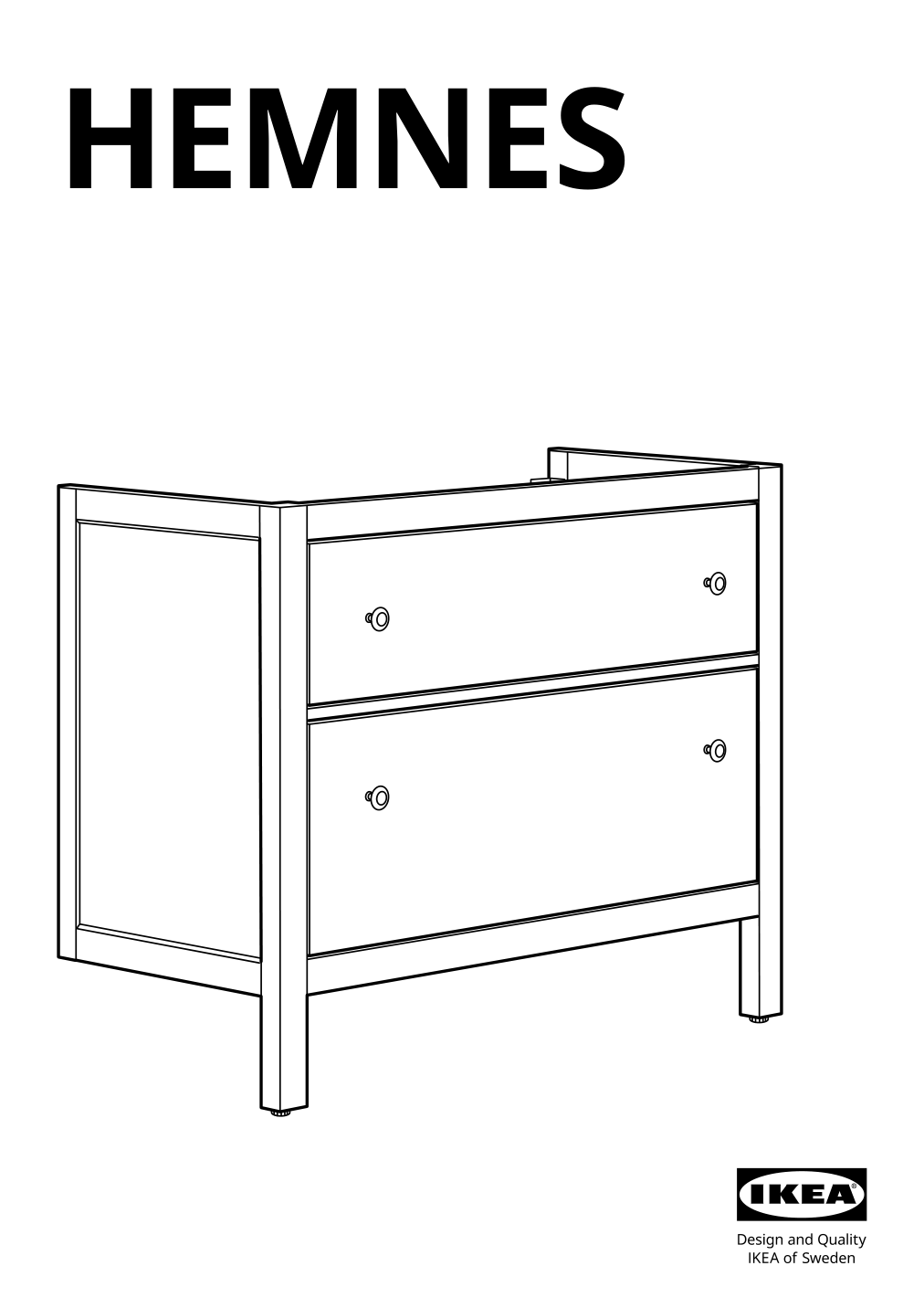 Assembly instructions for IKEA Hemnes bathroom vanity with drawers white | Page 1 - IKEA HEMNES Bathroom vanity with drawers 305.623.29