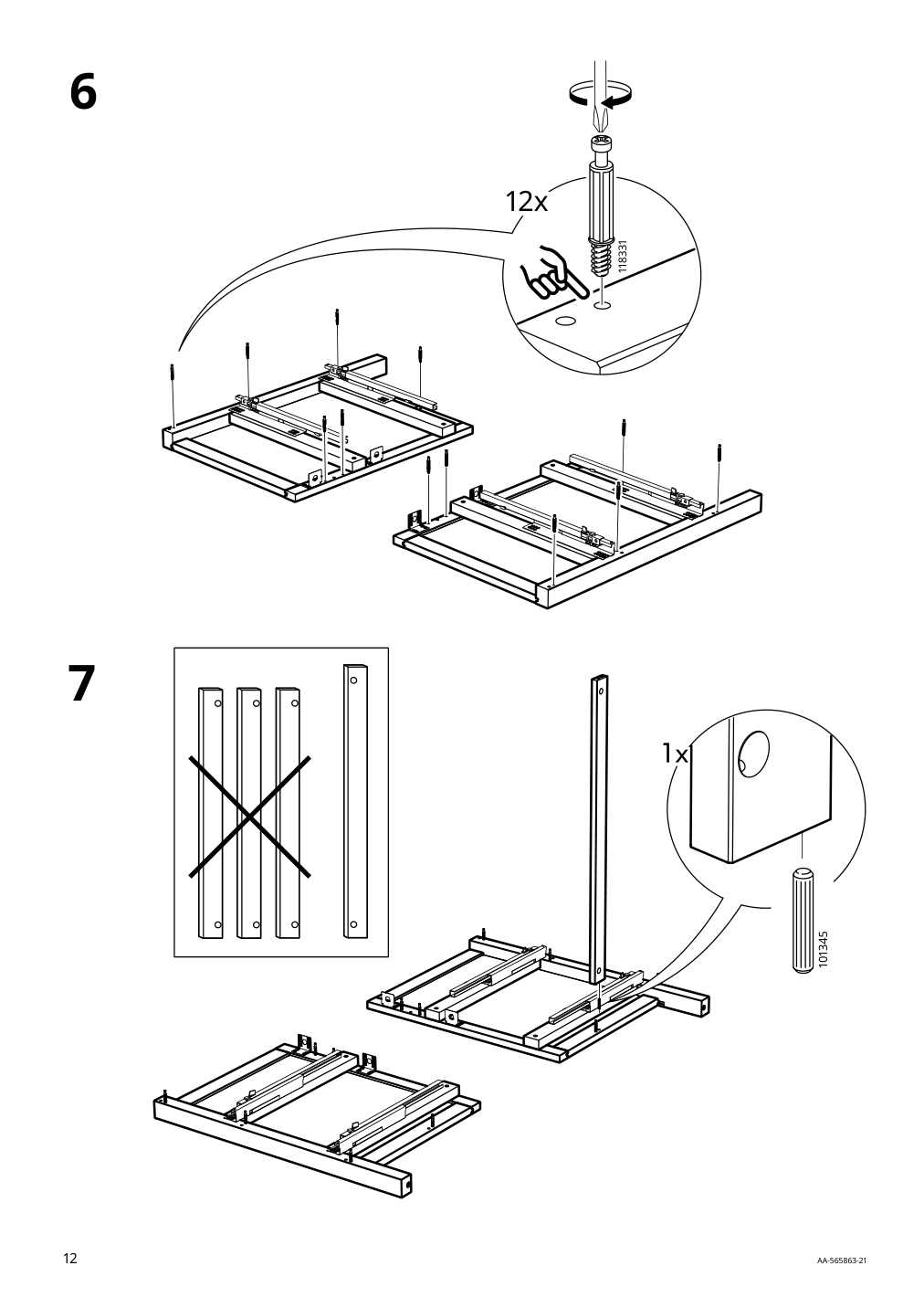 Assembly instructions for IKEA Hemnes bathroom vanity with drawers white | Page 12 - IKEA HEMNES Bathroom vanity with drawers 305.623.29