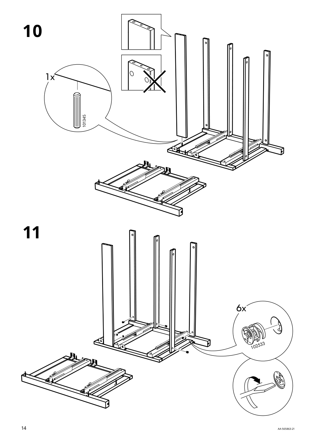 Assembly instructions for IKEA Hemnes bathroom vanity with drawers white | Page 14 - IKEA HEMNES Bathroom vanity with drawers 305.623.29