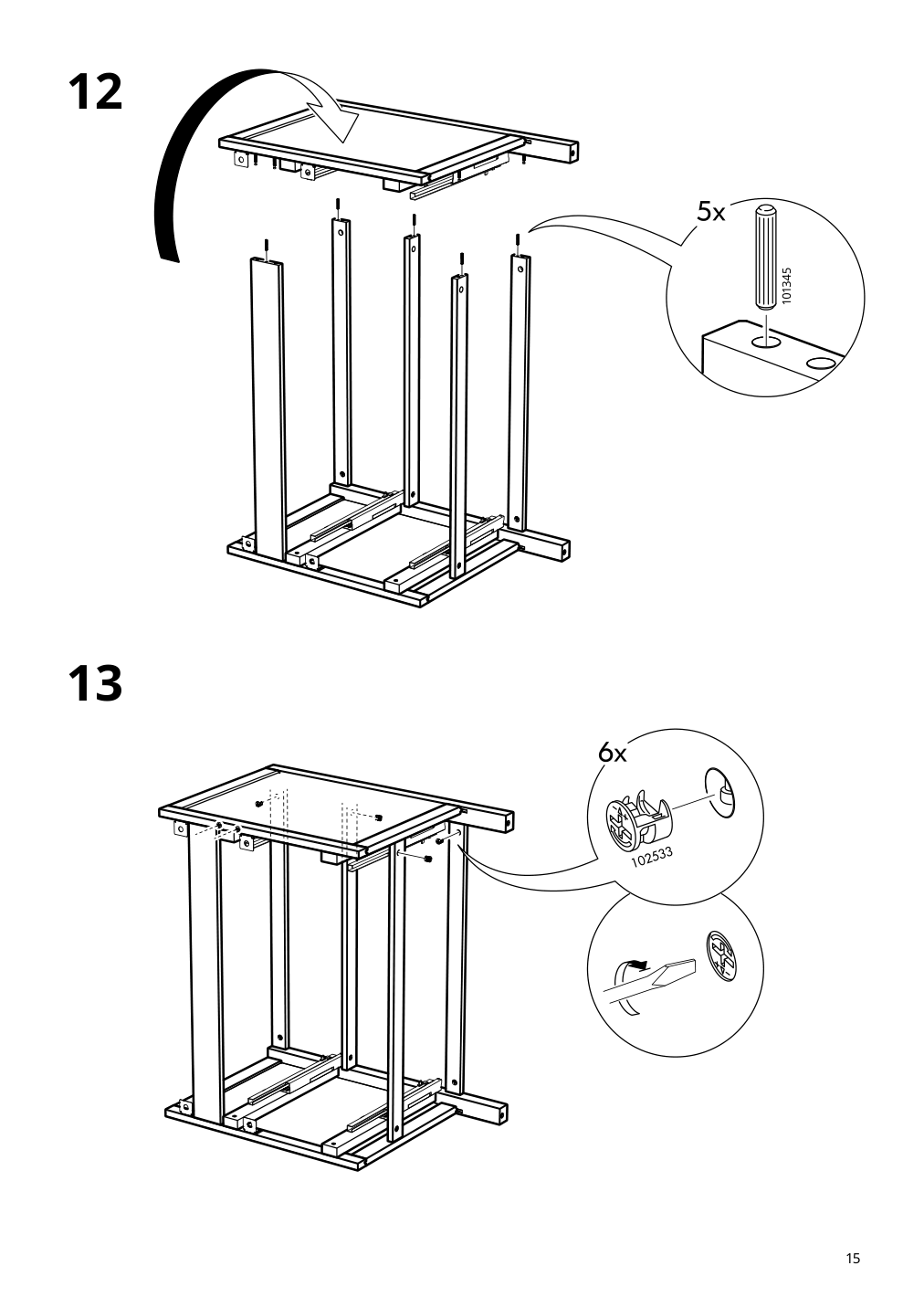 Assembly instructions for IKEA Hemnes bathroom vanity with drawers white | Page 15 - IKEA HEMNES Bathroom vanity with drawers 305.623.29