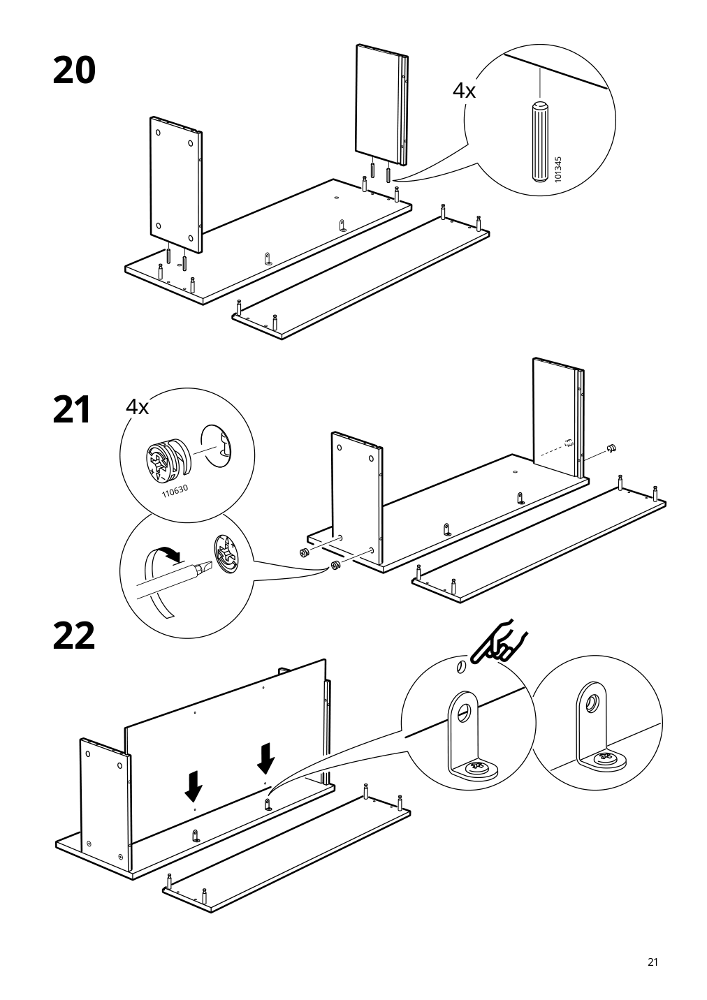 Assembly instructions for IKEA Hemnes bathroom vanity with drawers white | Page 21 - IKEA HEMNES Bathroom vanity with drawers 305.623.29