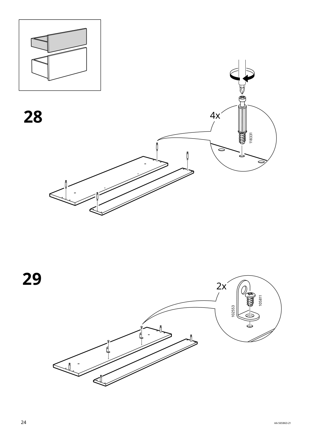 Assembly instructions for IKEA Hemnes bathroom vanity with drawers white | Page 24 - IKEA HEMNES / TOLKEN Bathroom vanity with sink & faucet 495.755.34