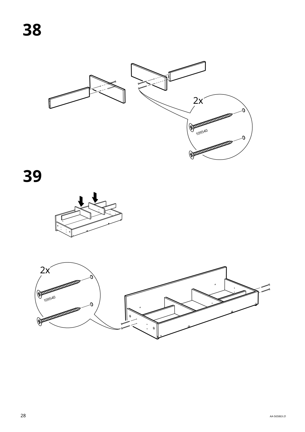 Assembly instructions for IKEA Hemnes bathroom vanity with drawers white | Page 28 - IKEA HEMNES Bathroom vanity with drawers 305.623.29