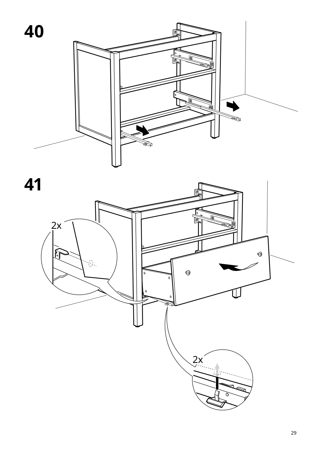 Assembly instructions for IKEA Hemnes bathroom vanity with drawers white | Page 29 - IKEA HEMNES Bathroom vanity with drawers 305.623.29