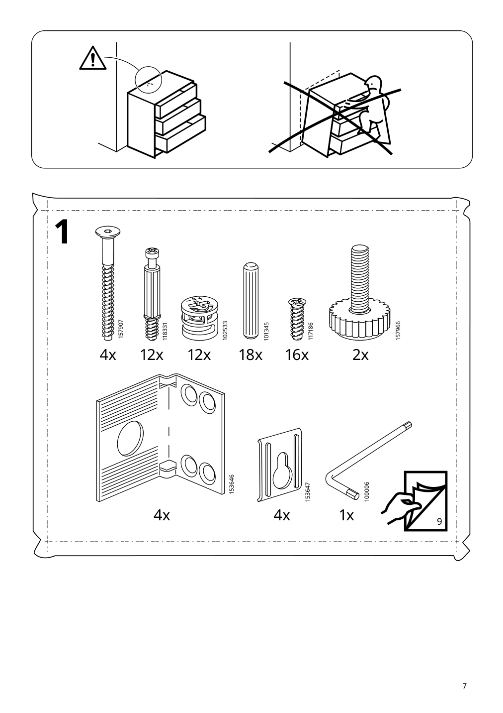 Assembly instructions for IKEA Hemnes bathroom vanity with drawers white | Page 7 - IKEA HEMNES Bathroom vanity with drawers 305.623.29