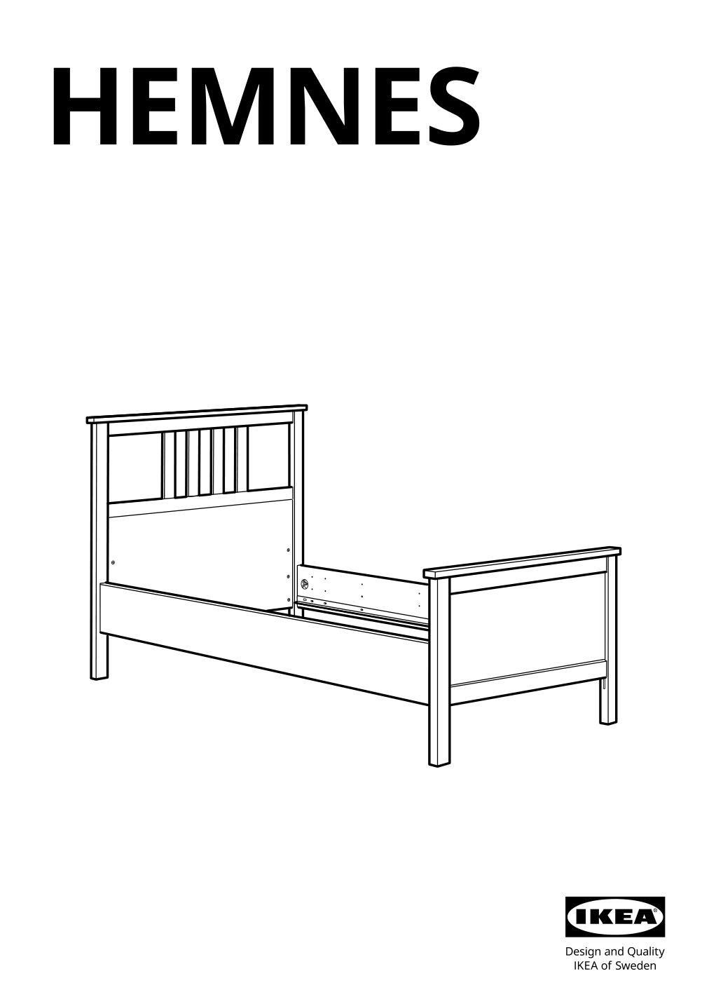 Assembly instructions for IKEA Hemnes bed frame dark gray stained | Page 1 - IKEA HEMNES bed frame 603.817.56